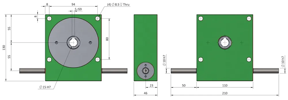 Worm Gearbox for Industrial Robotics, Solar Energy, Military Industry, VRV030 Replacement of Ondrives & Rino P55
