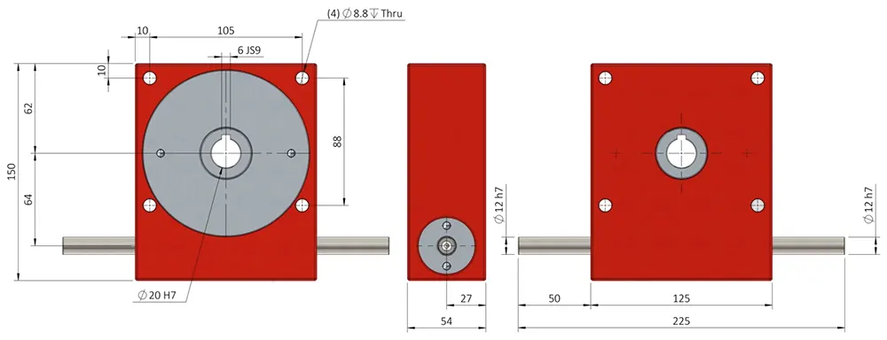 Worm Gearbox for Industrial Robotics, Solar Energy, Military Industry, VRV030 Replacement of Ondrives & Rino P60