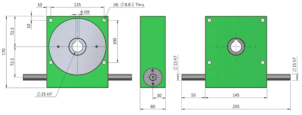 Worm Gearbox for Industrial Robotics, Solar Energy, Military Industry, VRV030 Replacement of Ondrives & Rino P70
