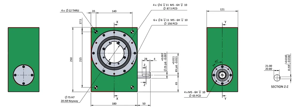 Worm Gearbox for Industrial Robotics, Solar Energy, Military Industry, VRV030 Replacement of Ondrives & Rino P85