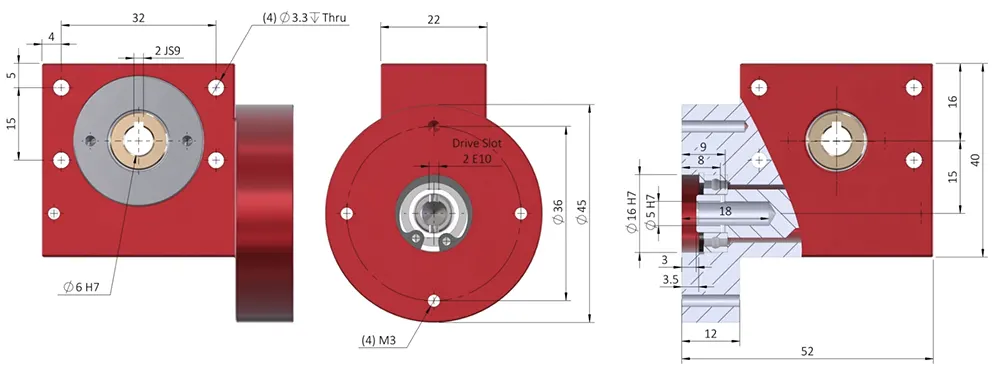 Worm Gearbox for Industrial Robotics, Solar Energy, Military Industry, VRV030 Replacement of Ondrives & Rino PF15