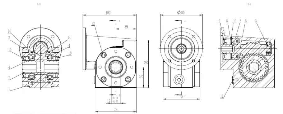 VRV035 Worm Gear Reducer for Conveying Equipment