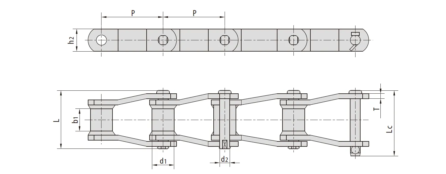 Welded Steel Mill Chain WR78 WH78 WR82 WH82 WR106 WH106 WR110 WH110 WR124 WH124 Chain