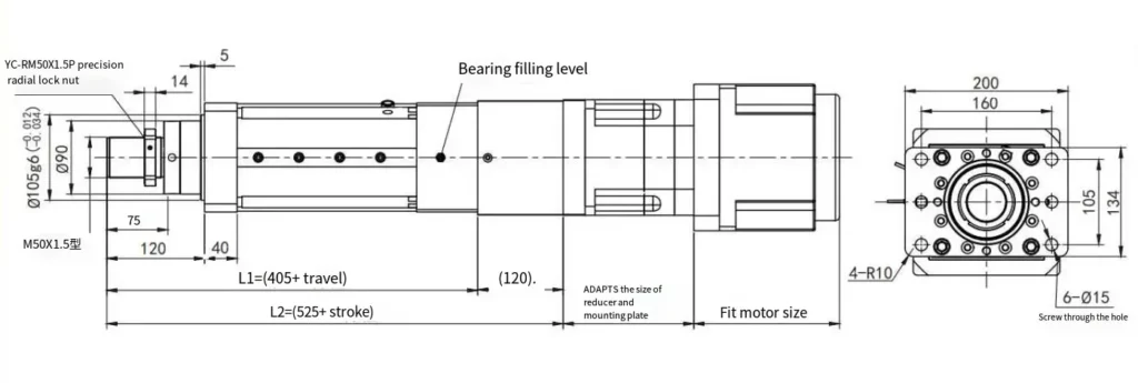 WG134 Series Electric Linear Actuator WG134 Series Electric Cylinder