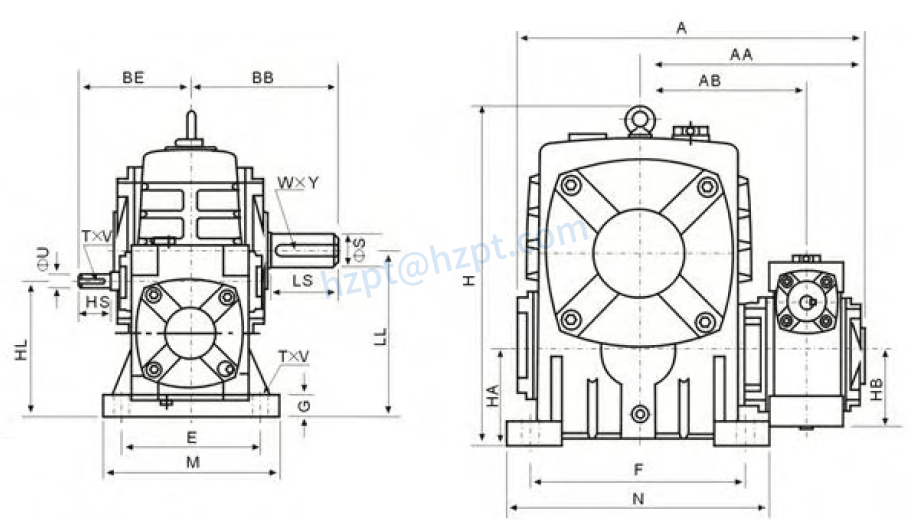 WPEA Series Double Stage Worm Gearboxes
