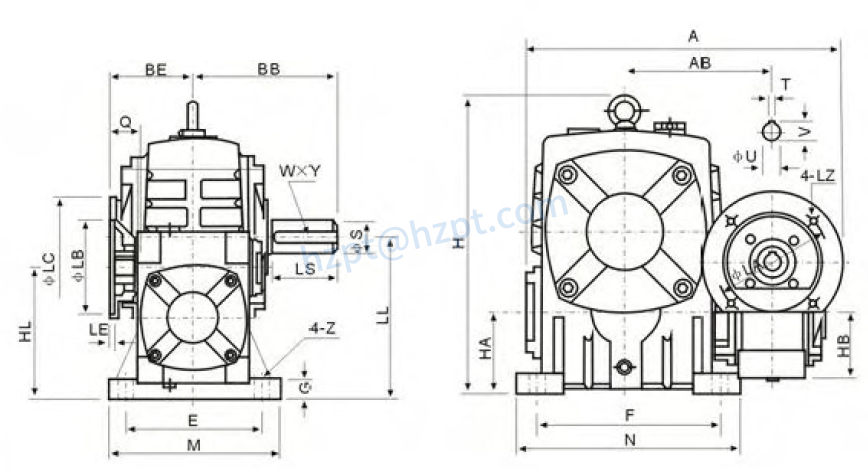 WPEDA Series Double Stage Worm Gearboxes
