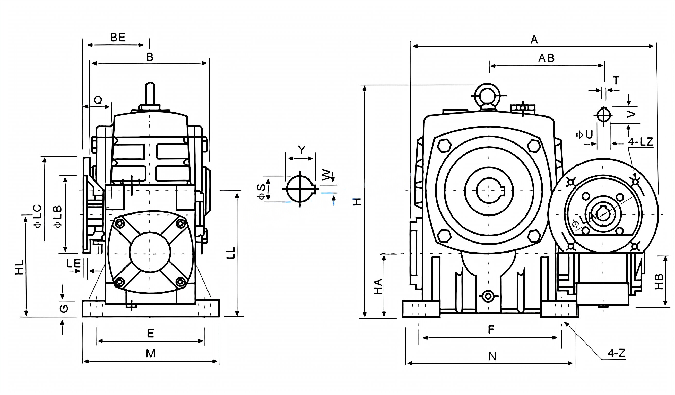 WPEDKA Series Double Stage Worm Gearboxes
