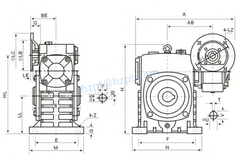 WPEDKS Series Double Stage Worm Gearboxes