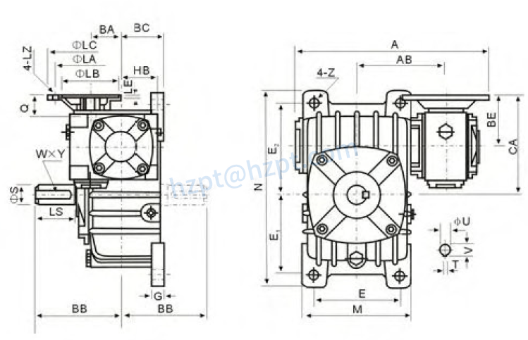 WPEDO Series Double Stage Worm Gearboxes