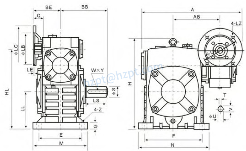 WPEDS Series Double Stage Worm Gearboxes