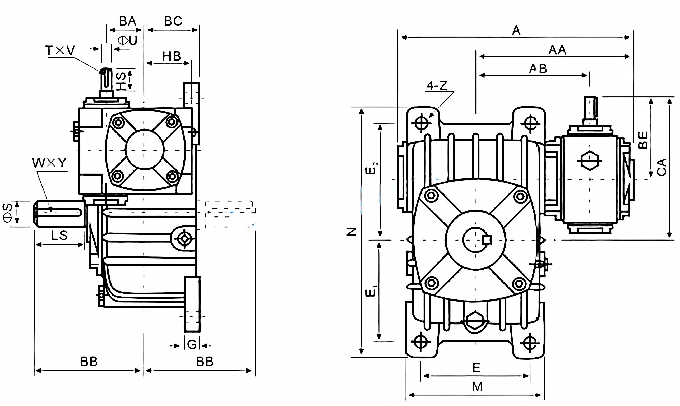 WPEO Series Double Stage Worm Gearboxes