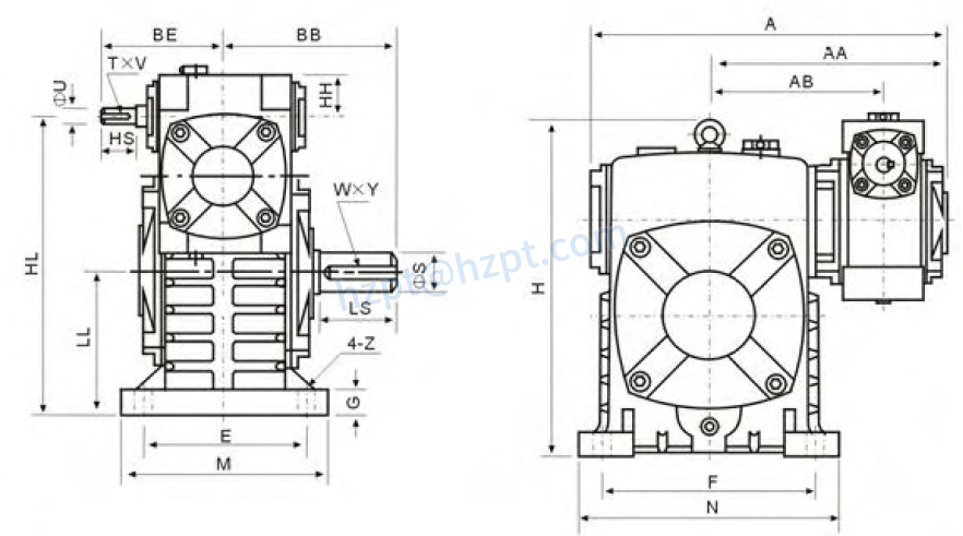 WPES Series Double Stage Worm Gearboxes
