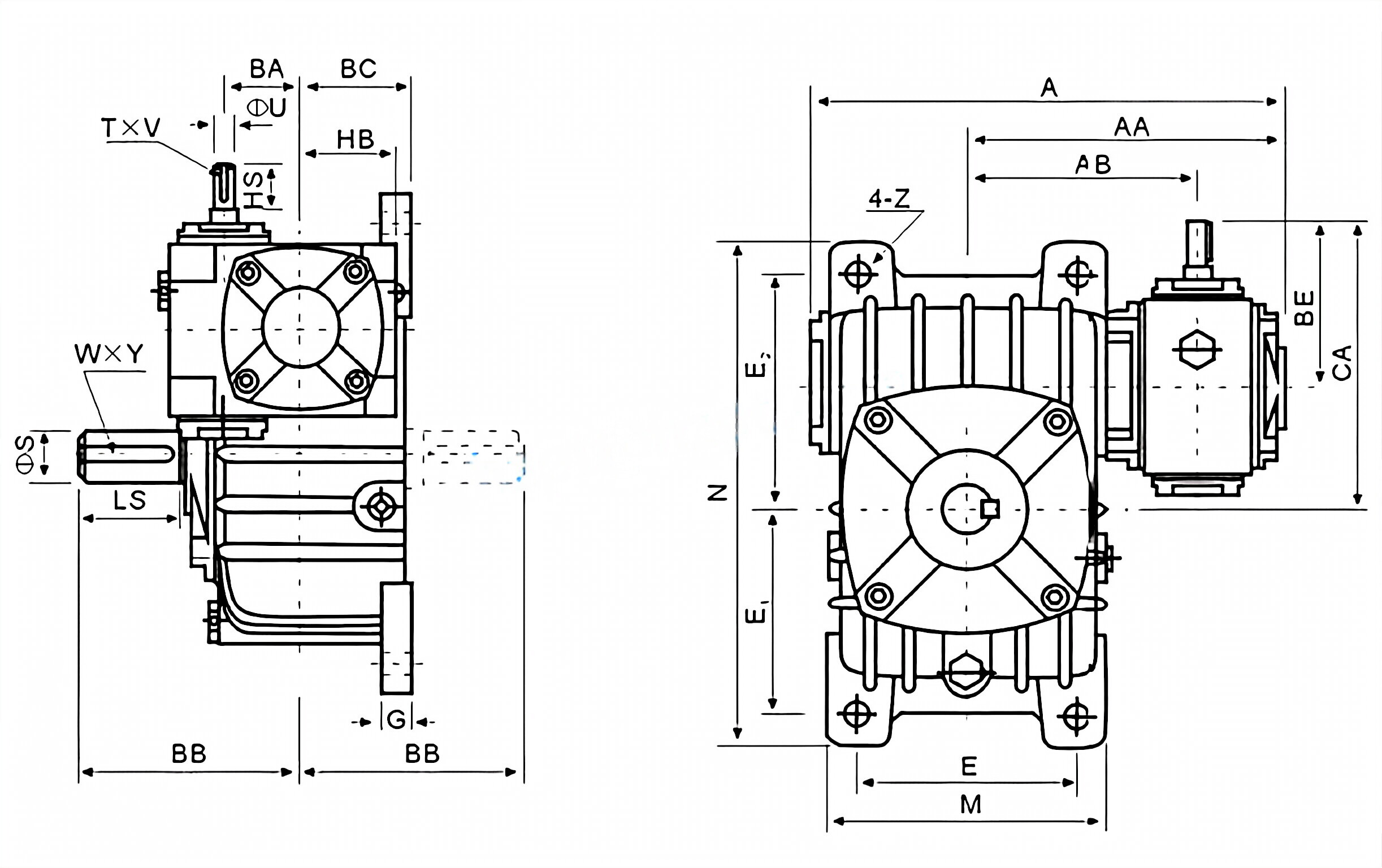 WPEX Series Double Stage Worm Gearboxes