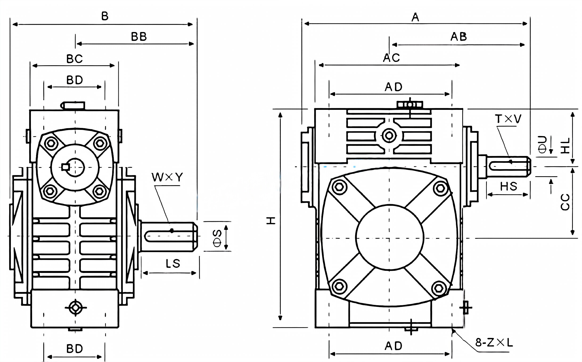WPW Series Universal Speed Worm Gearboxes