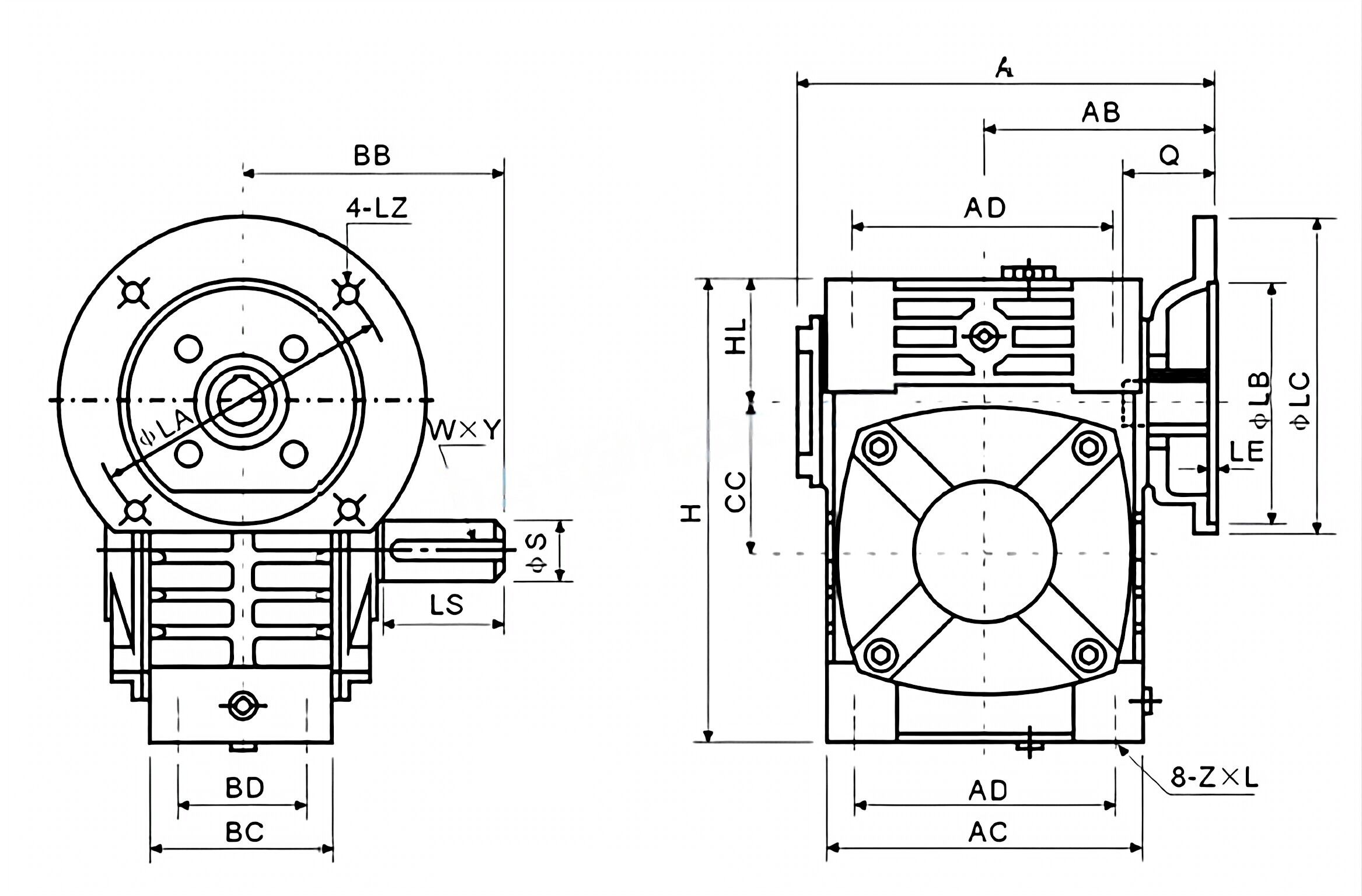 WPWD Series Universal Speed Worm Gearboxes