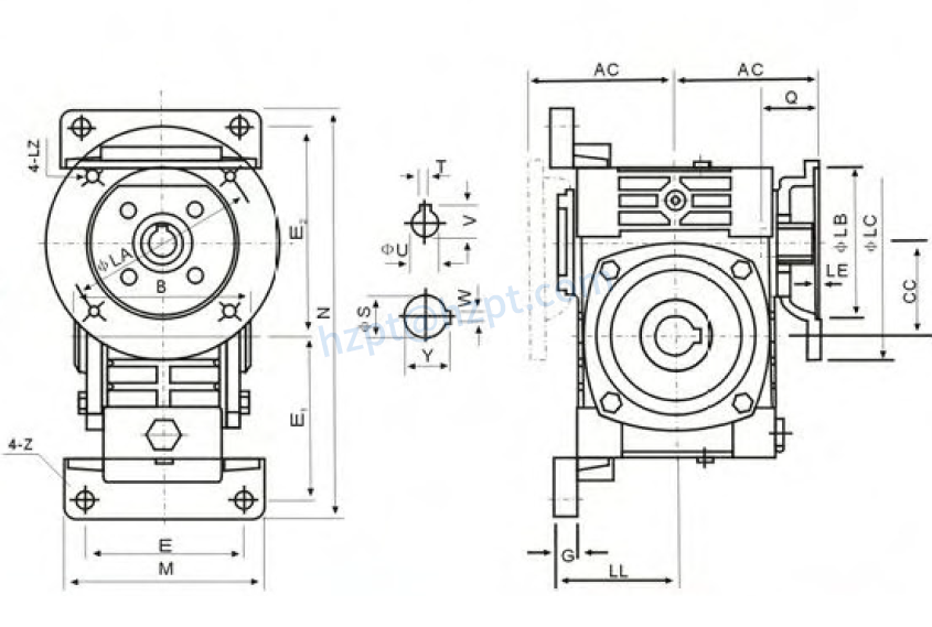 WPWDKT Series Universal Speed Worm Gearboxes