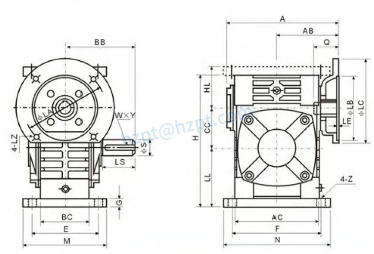 WPWDS Series Universal Speed Worm Gearboxes