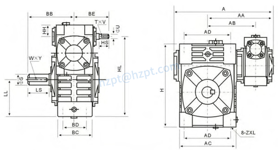 WPWE Series Double Stage Worm Gearboxes