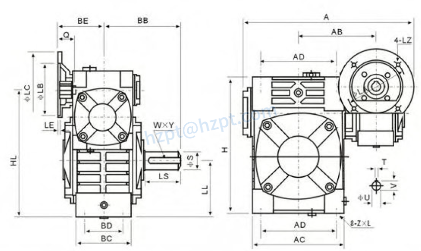 WPWED Series Double Stage Worm Gearboxes