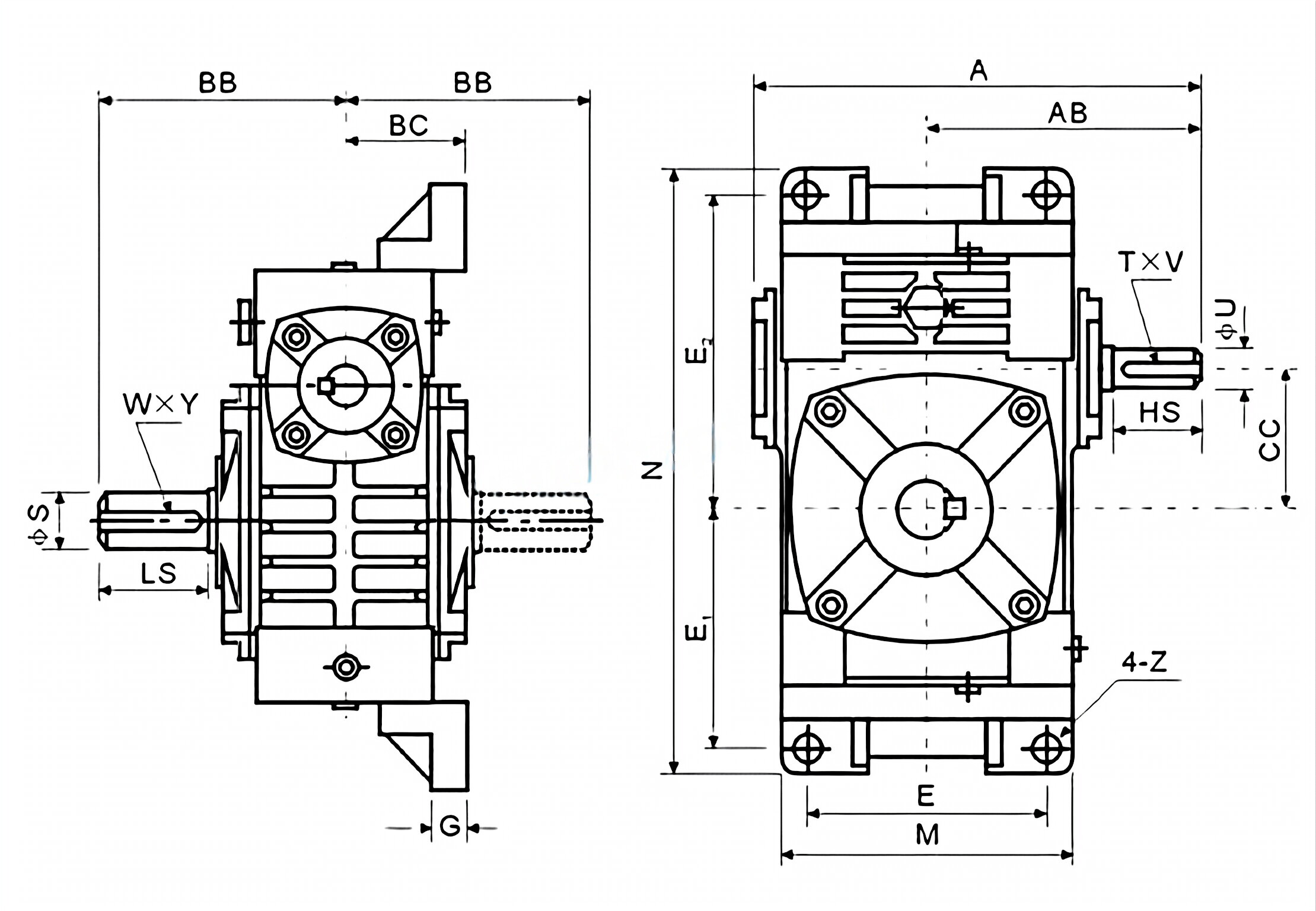 WPWO Series Universal Speed Worm Gearboxes