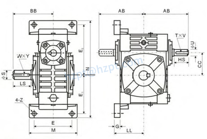 WPWT Series Universal Speed Worm Gearboxes