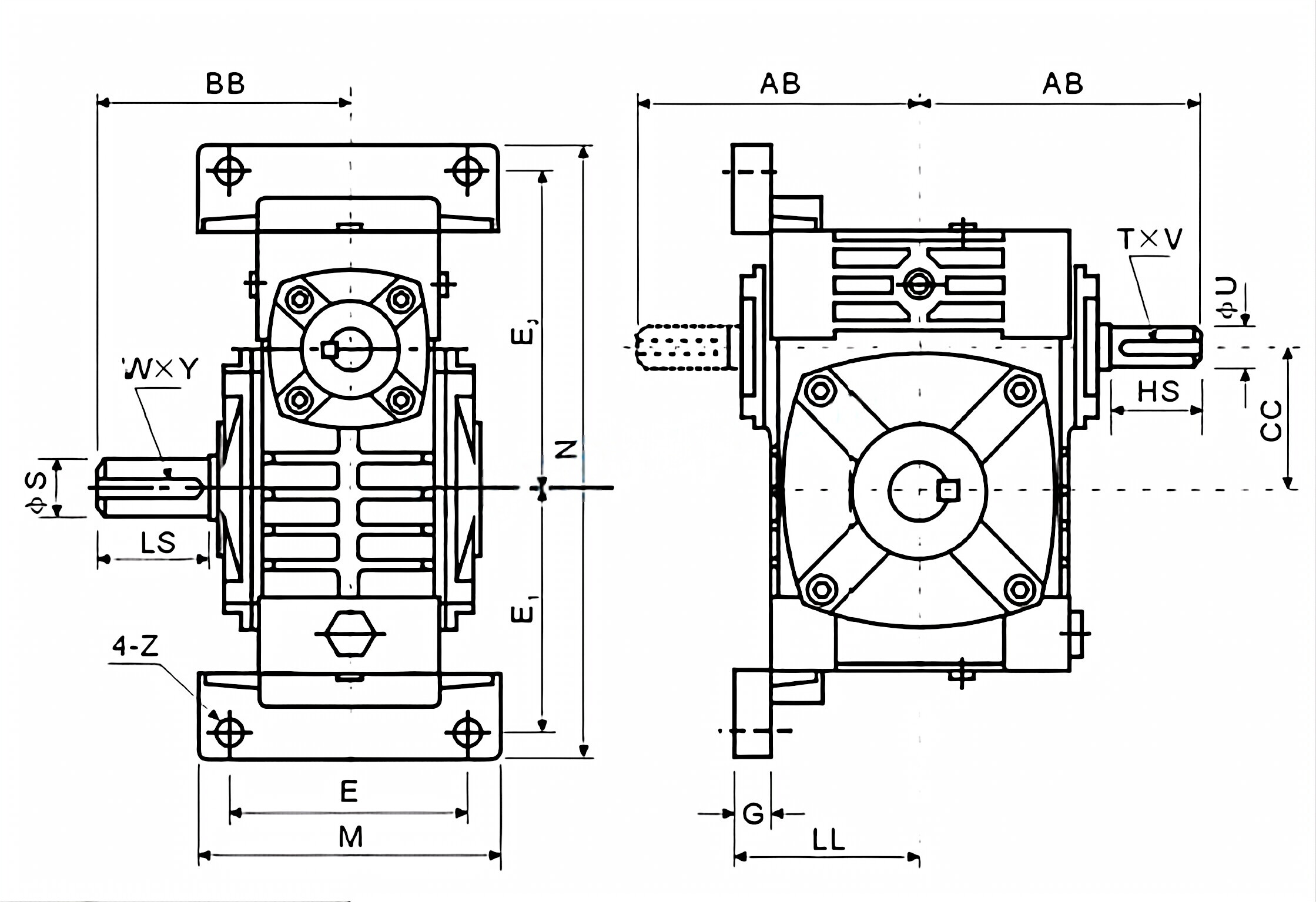 WPWV Series Universal Speed Worm Gearboxes