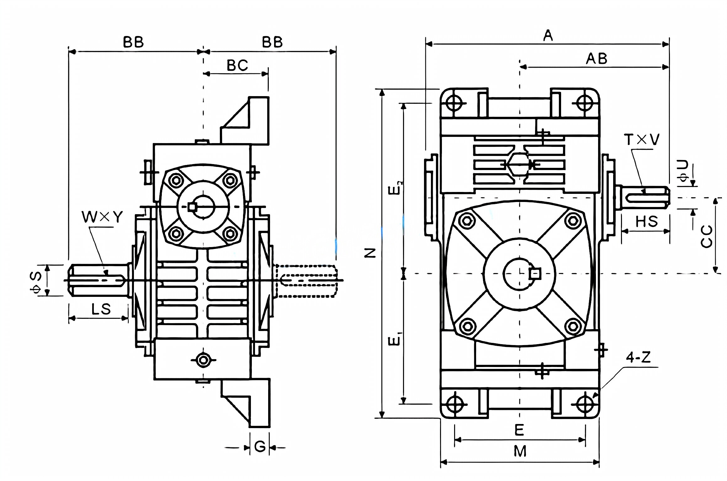 WPWX Series Universal Speed Worm Gearboxes