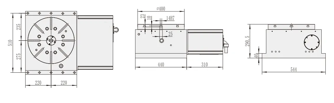 WT-H400 High Value 5th Axis CNC Rotary Table for Milling Machine Index Table