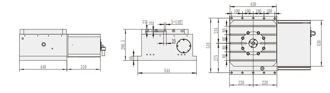 WT-H430 High Rigidity Worm Gear CNC Tilting 5th Axis Rotary Table