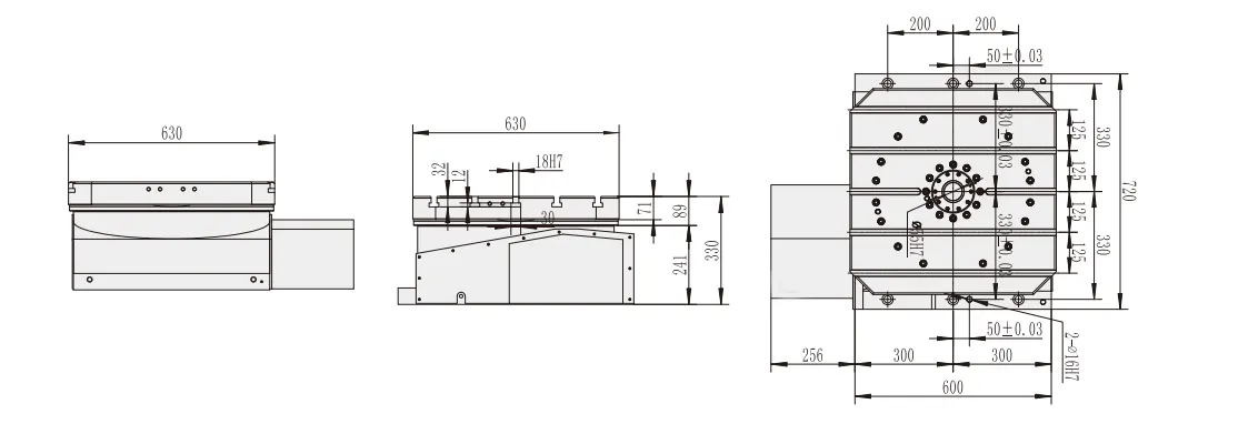 WT-H630 Waterproof 630mm Horizontal Rotary Table