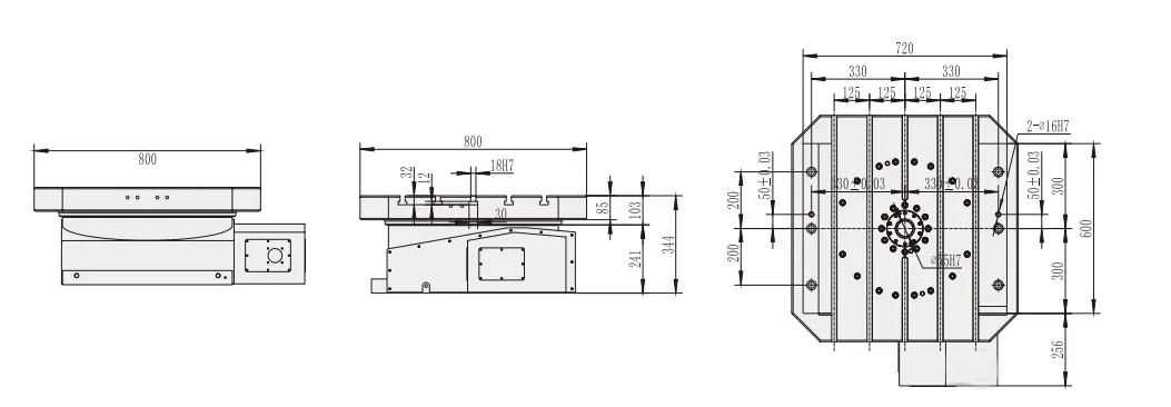 WT-H800 5th Axis 800mm Rotary Table for CNC Machine Turntable