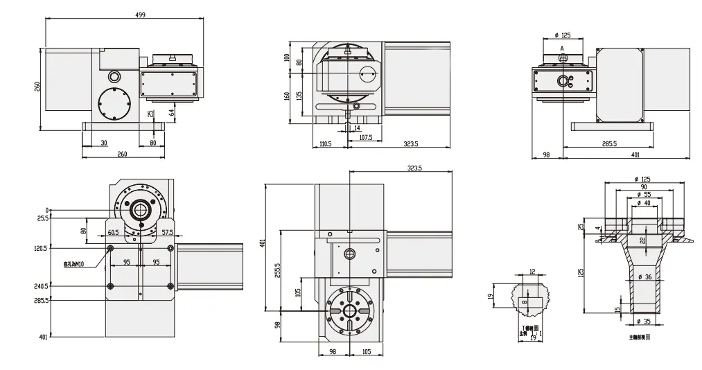 WT-RT125 CNC Machine Indexing Rotary Table Worm and Worm Gear