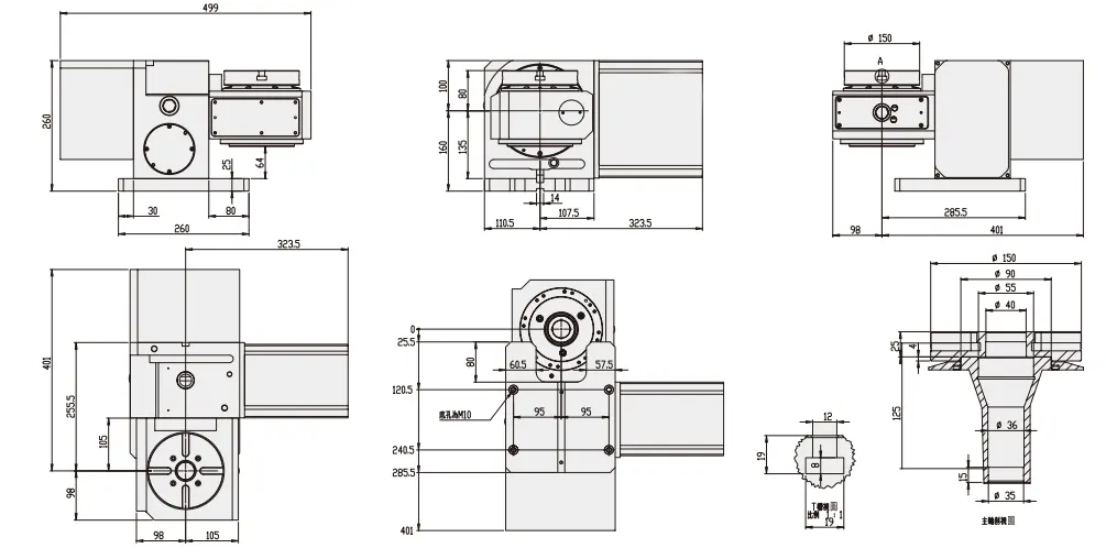 WT-RT150 Pneumatic Brake 5th Axis 150mm Rotary Table CNC Machine Index Table Turntable