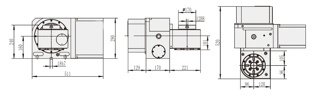 WT-RT170 CNC 5th Axis 170mm Indexing Rotary Table