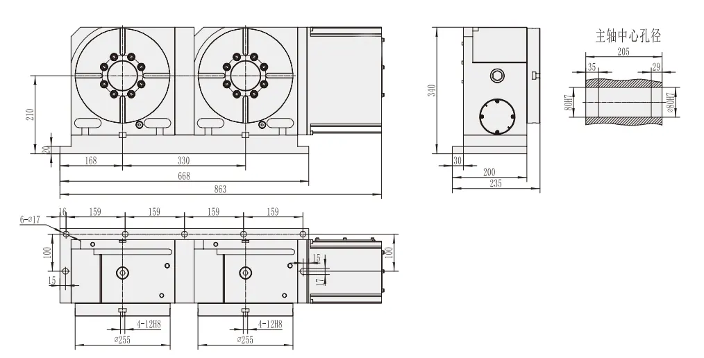 WT-255-2W CNC Rotary Table
