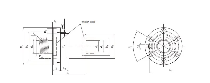 Ball Screw With FF/FFZ Type Inner Cycle Single Nut