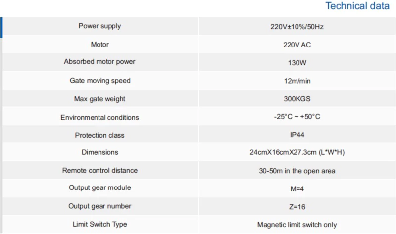 X2208 sliding gate motor automatic sliding gate opener for 300kg
