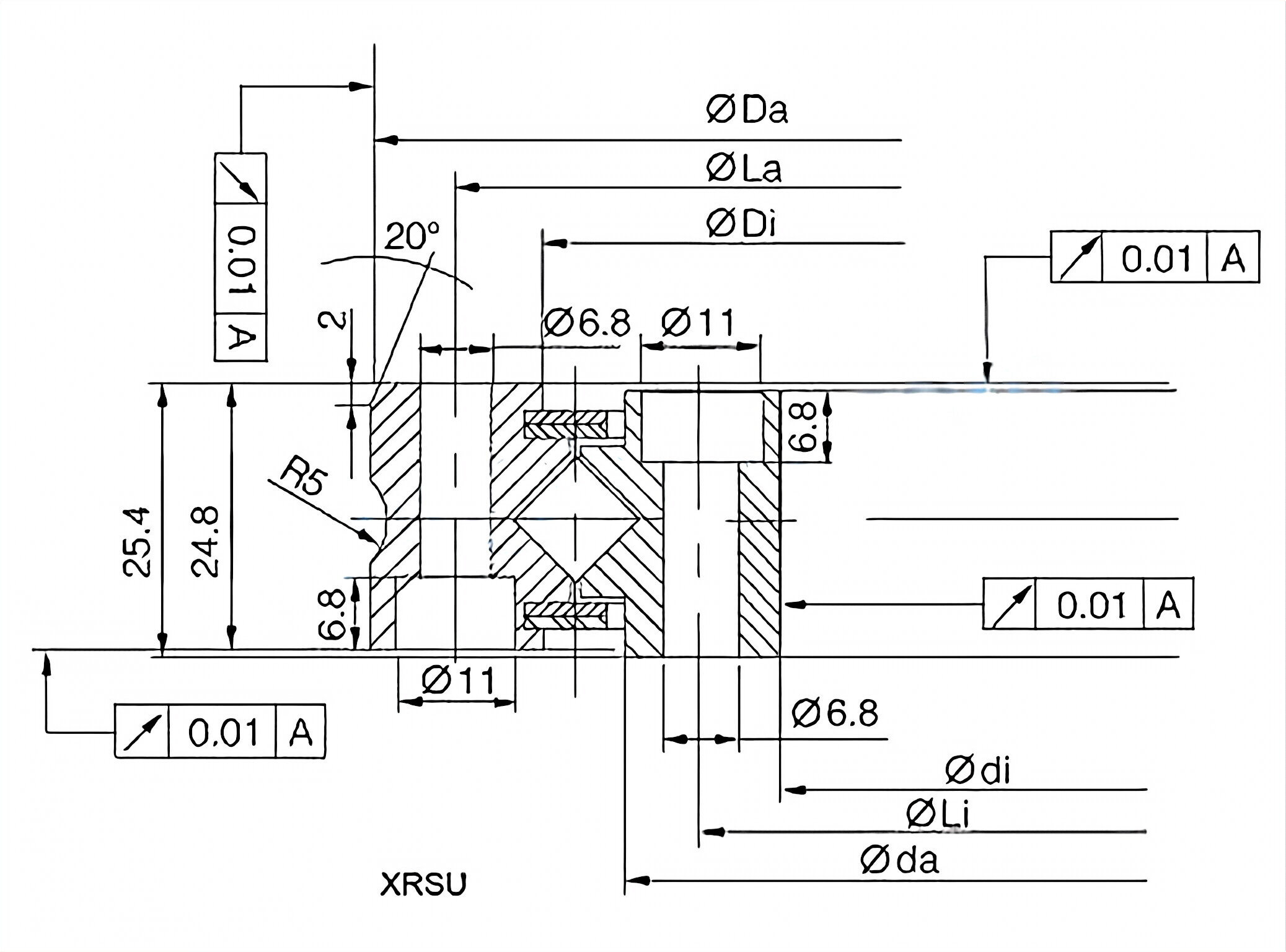 XSU Series Crossed Roller Bearings