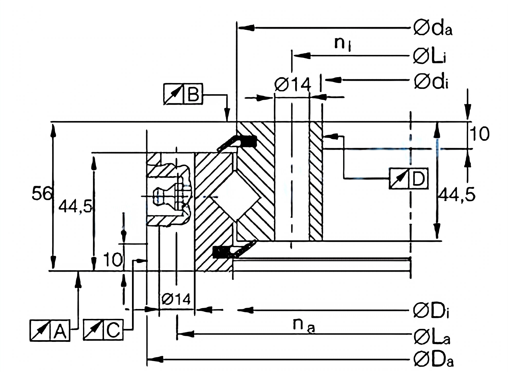 XSU Series Crossed Roller Bearings