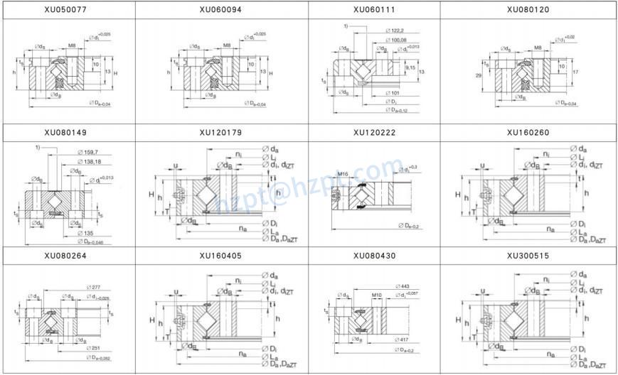 XU Series Crossed Roller Bearings